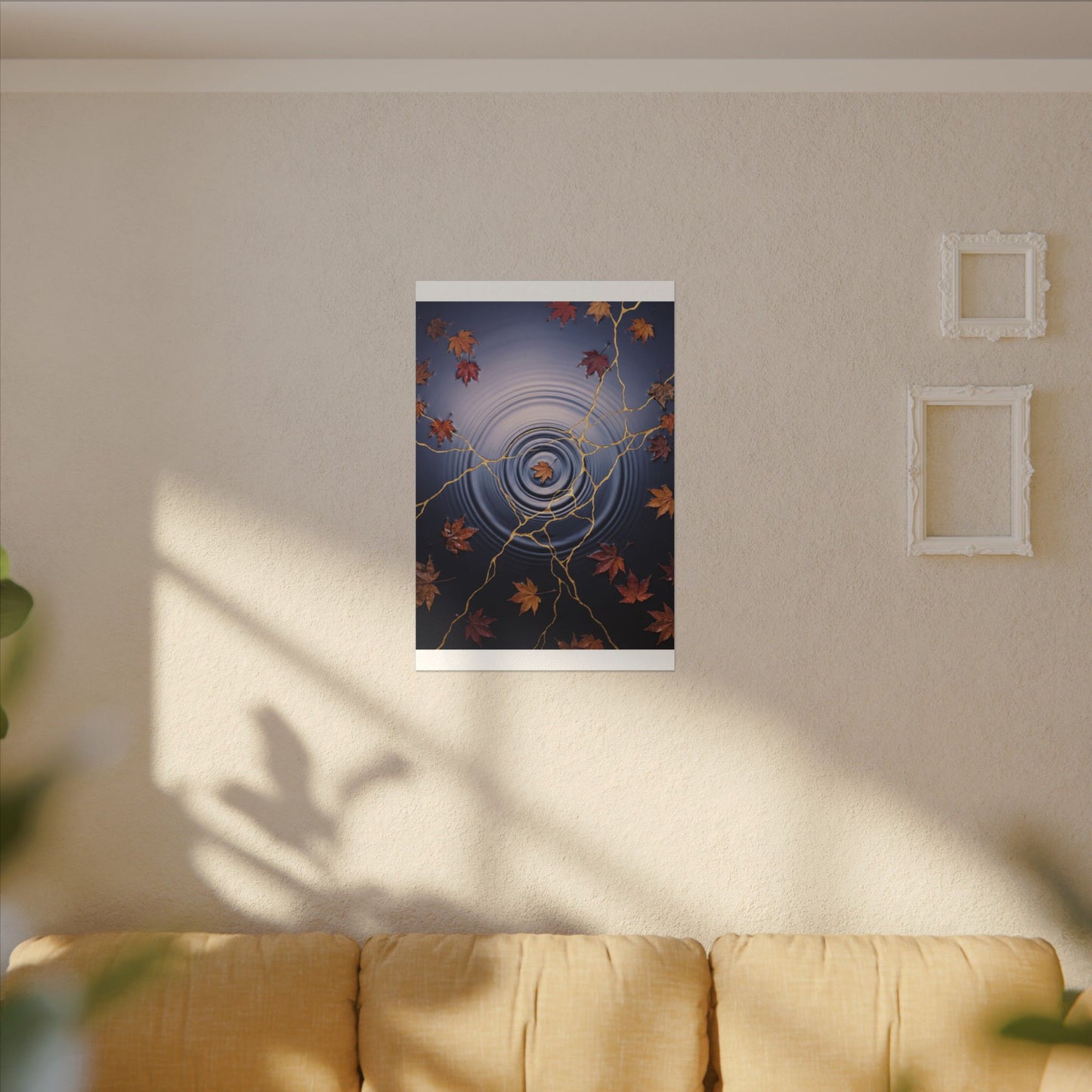 Kintsugi Water Ripple in Dawn | Gold Vein Canvas Art