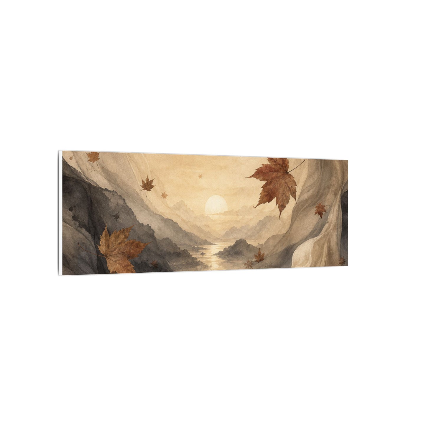Autumn Silk Drape Watercolor Canvas Art | Earthy Decor