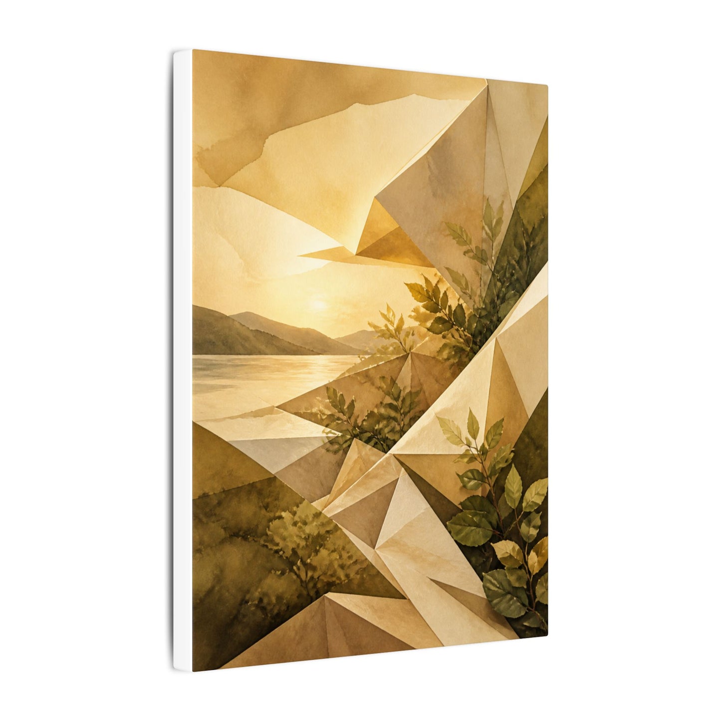 Golden Hour Paper Fold Canvas Art - Japandi Ma