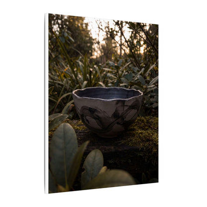 Ceramic Bowl Canvas Art | Summer Dark Japandi Charcoal Ink Art