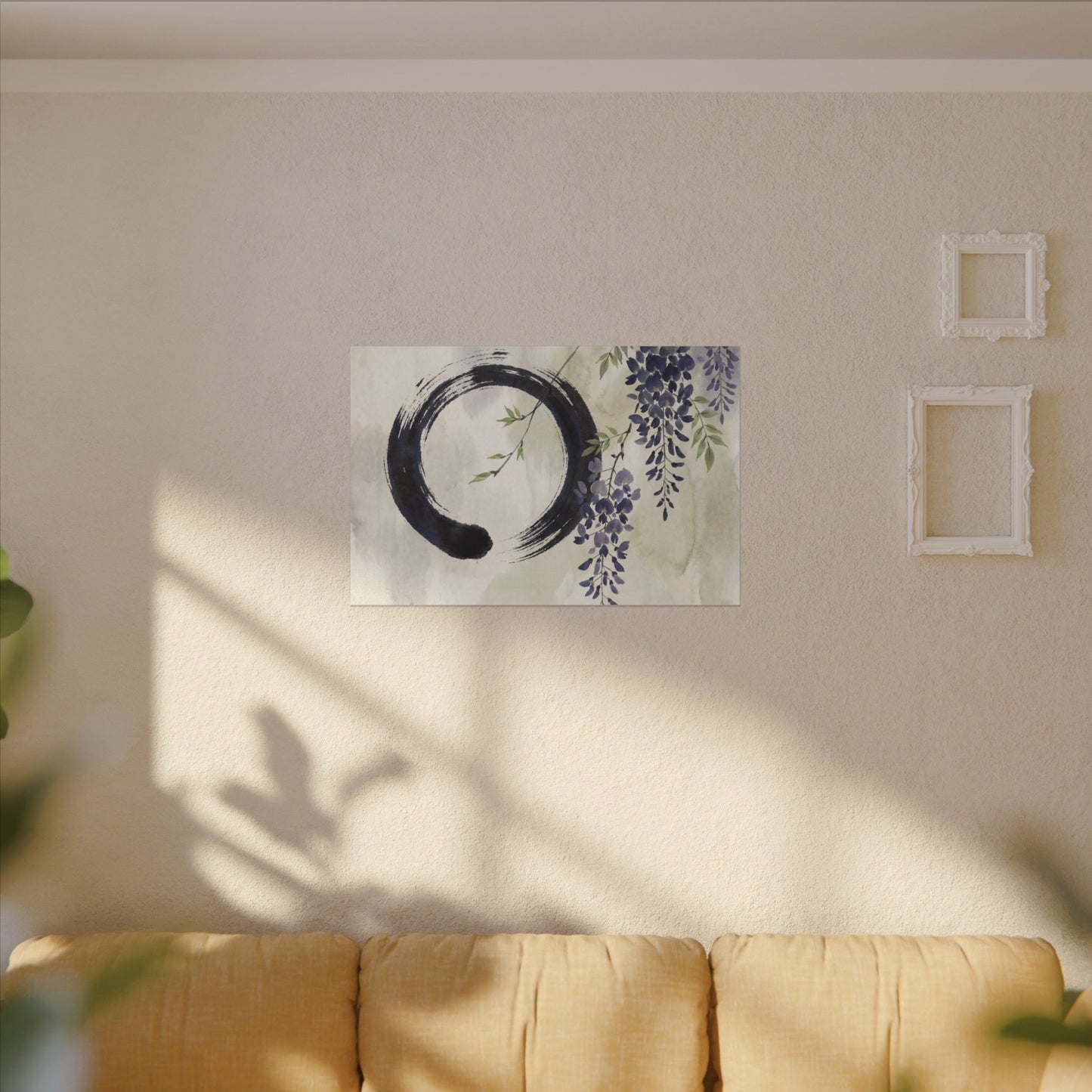 Wisteria Enso Canvas Art | Serene Zen Art