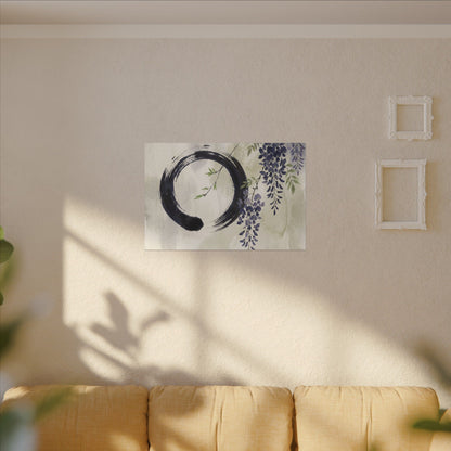 Wisteria Enso Canvas Art | Serene Zen Art