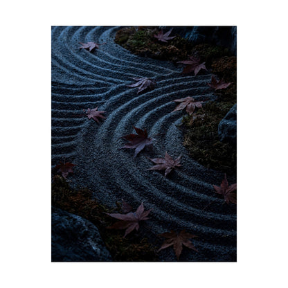 Autumn Rock Garden Dark Texture Wall Art Print | Moody Decor