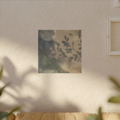 Japandi Shadow Play in Moonlight | Texture Canvas Art