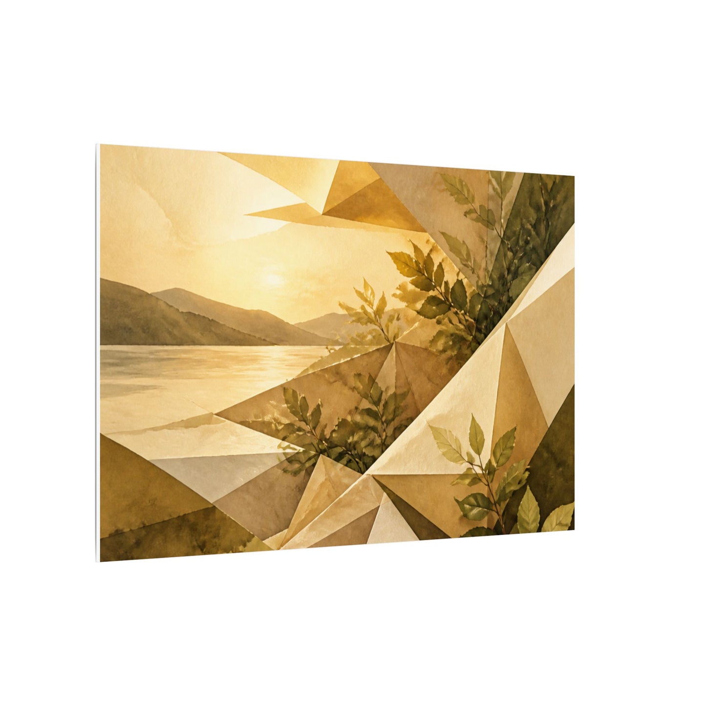 Golden Hour Paper Fold Canvas Art - Japandi Ma