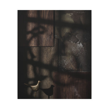 Dark Japandi Shadow Play in Candlelight | Dark Texture Canvas Art