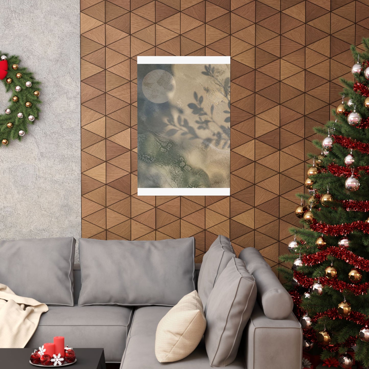 Winter Shadow Play Texture Wall Art Print | Cozy Decor