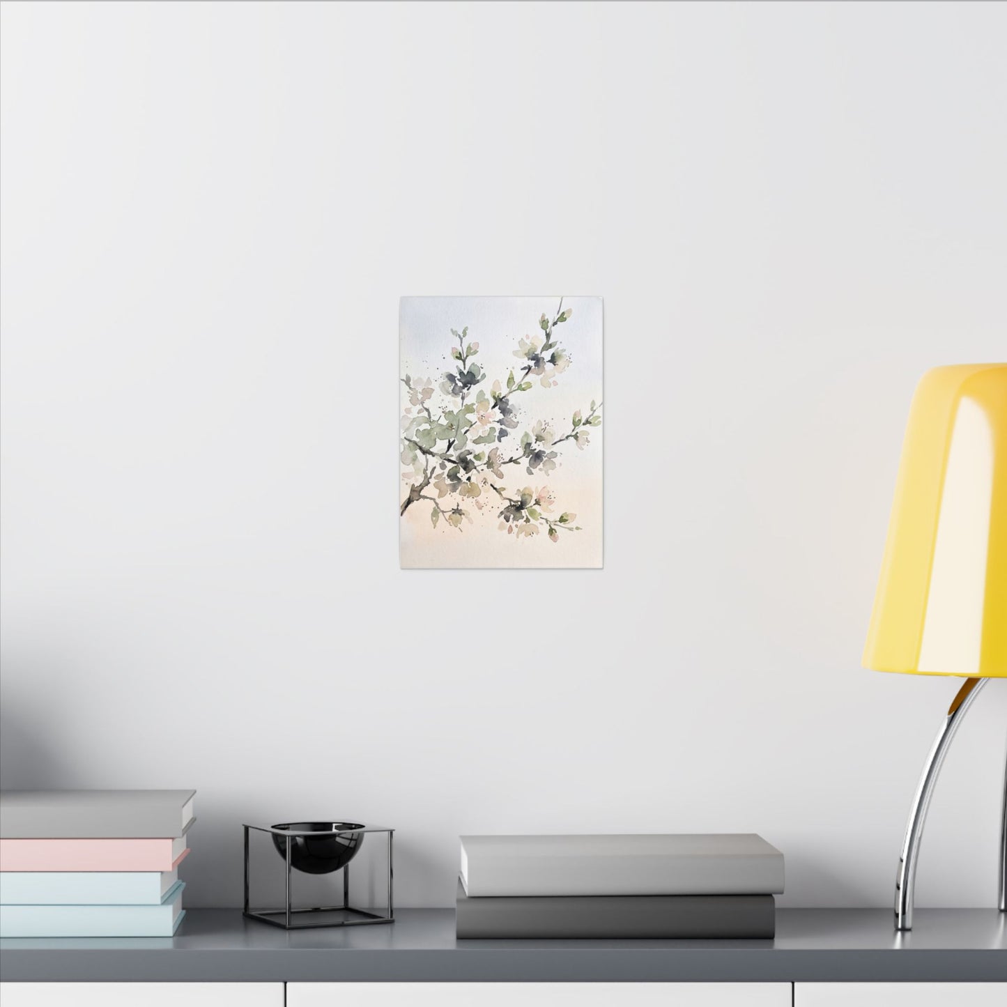 Cherry Blossom Watercolor Canvas Art | Elegant Japandi Art