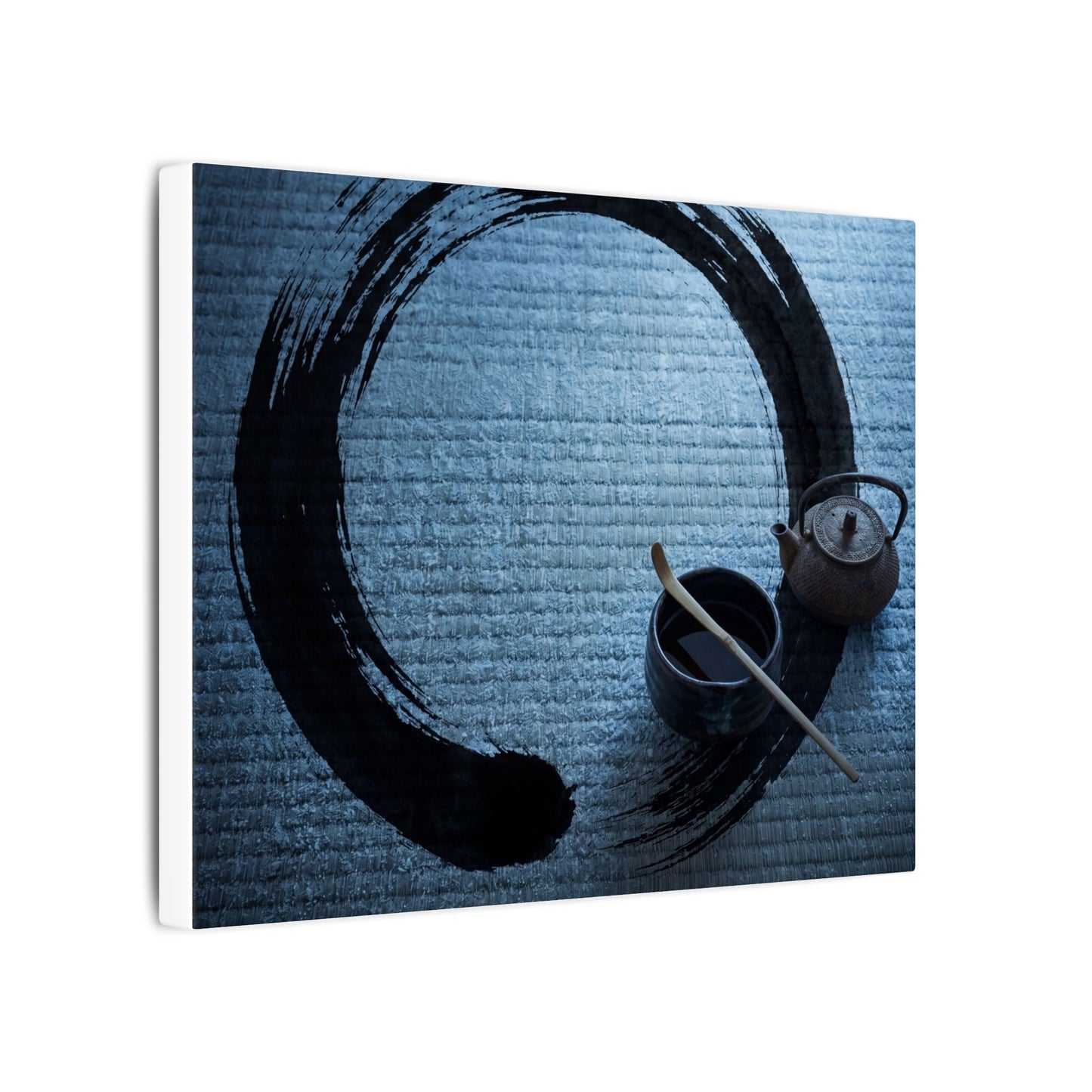 Winter Tea Ceremony Enso Canvas Art | Peaceful Decor