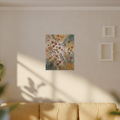 Dried Flowers Canvas Art | Autumn Japandi Watercolor Art