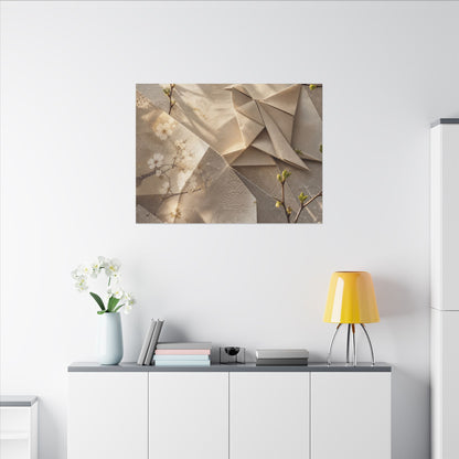 Golden Hour Paper Fold Canvas Art - Japandi Fukinsei
