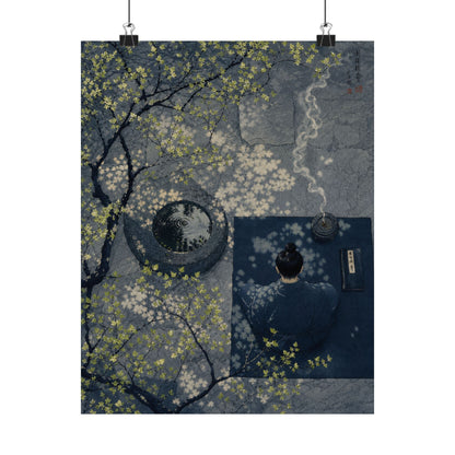 Incense Smoke Wall Art Print | Spring Zen Ukiyo E Inspired Art