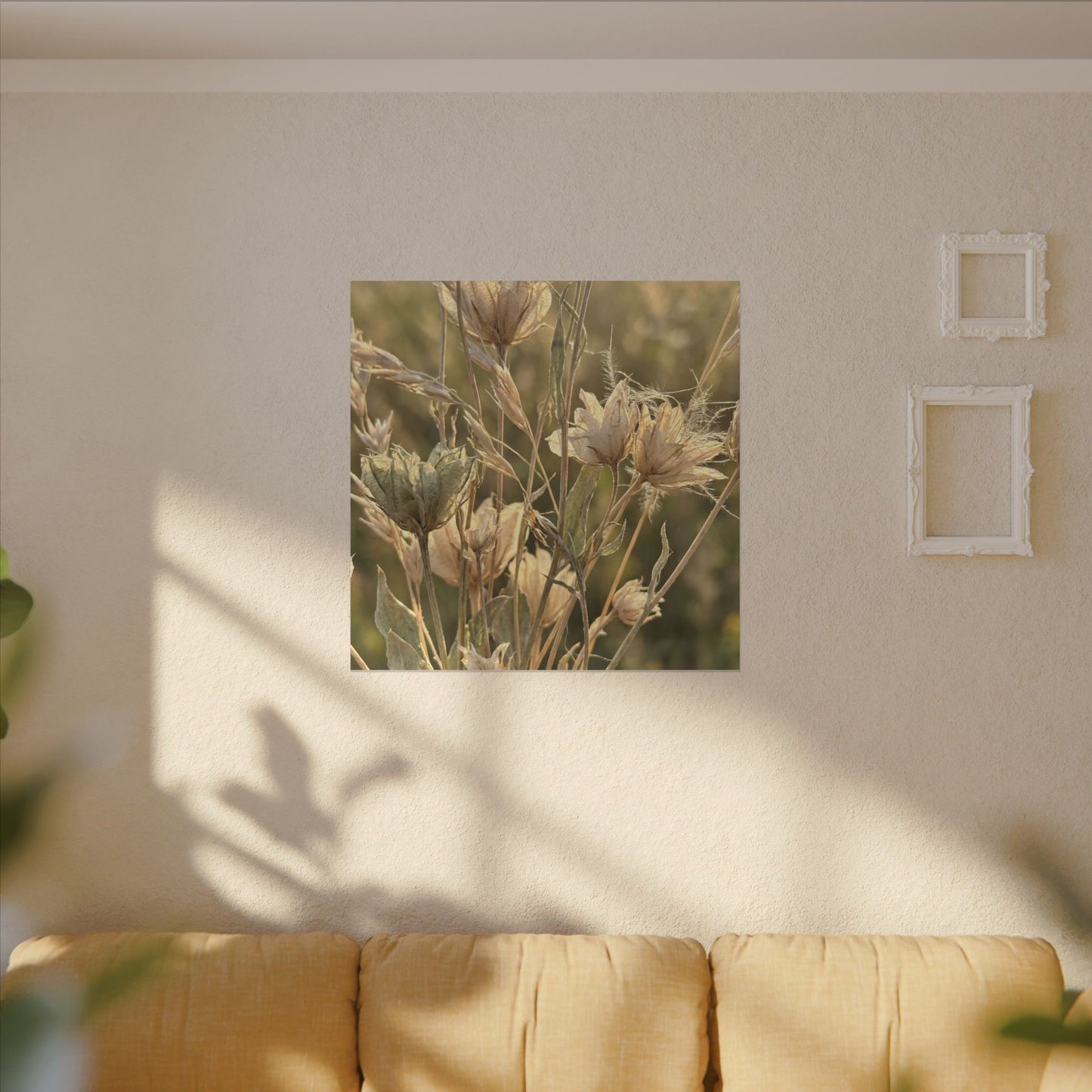 Summer Dried Flowers Minimal Line Canvas Art | Cozy Decor