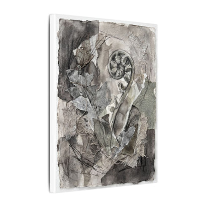Japandi Fern Unfurling in Overcast | Texture Canvas Art