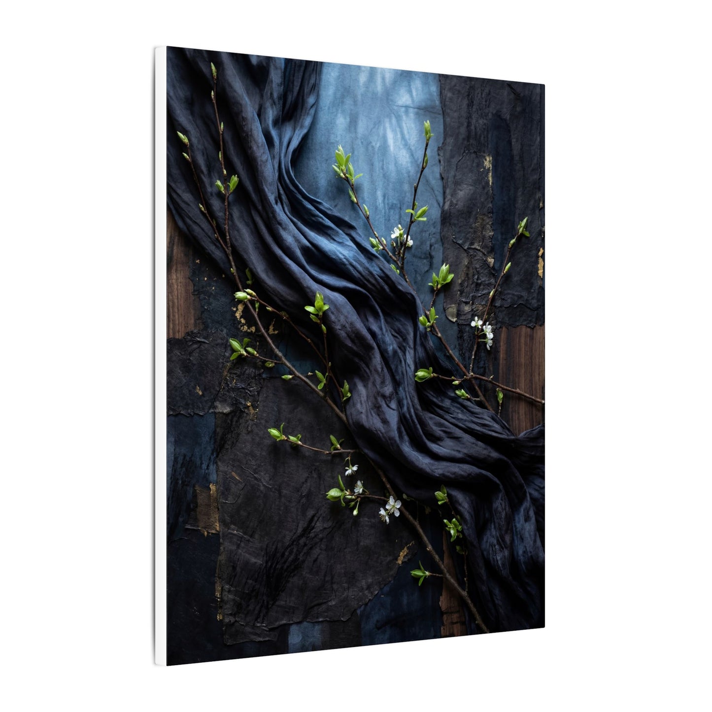 Spring Silk Drape Dark Texture Canvas Art | Atmospheric Decor