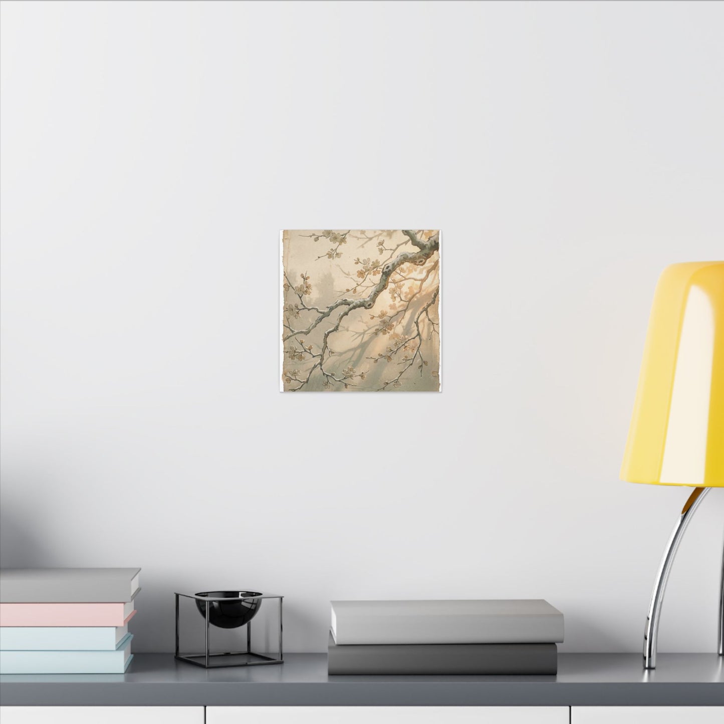 Cherry Blossom Canvas Art | Winter Japandi Japanese Pattern Art