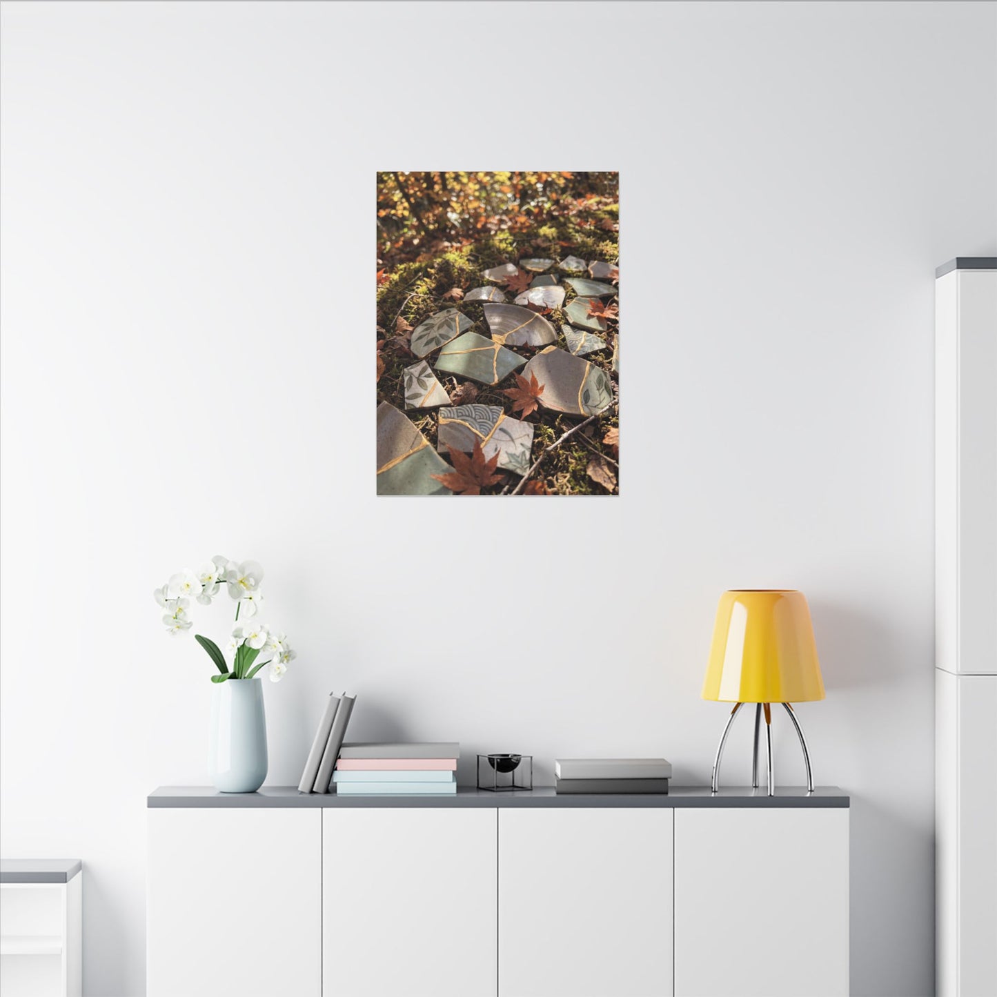 Broken Pottery Japanese Pattern Canvas Art | Elegant Japandi Art