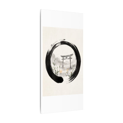 Spring Torii Gate Enso Canvas Art | Tranquil Decor