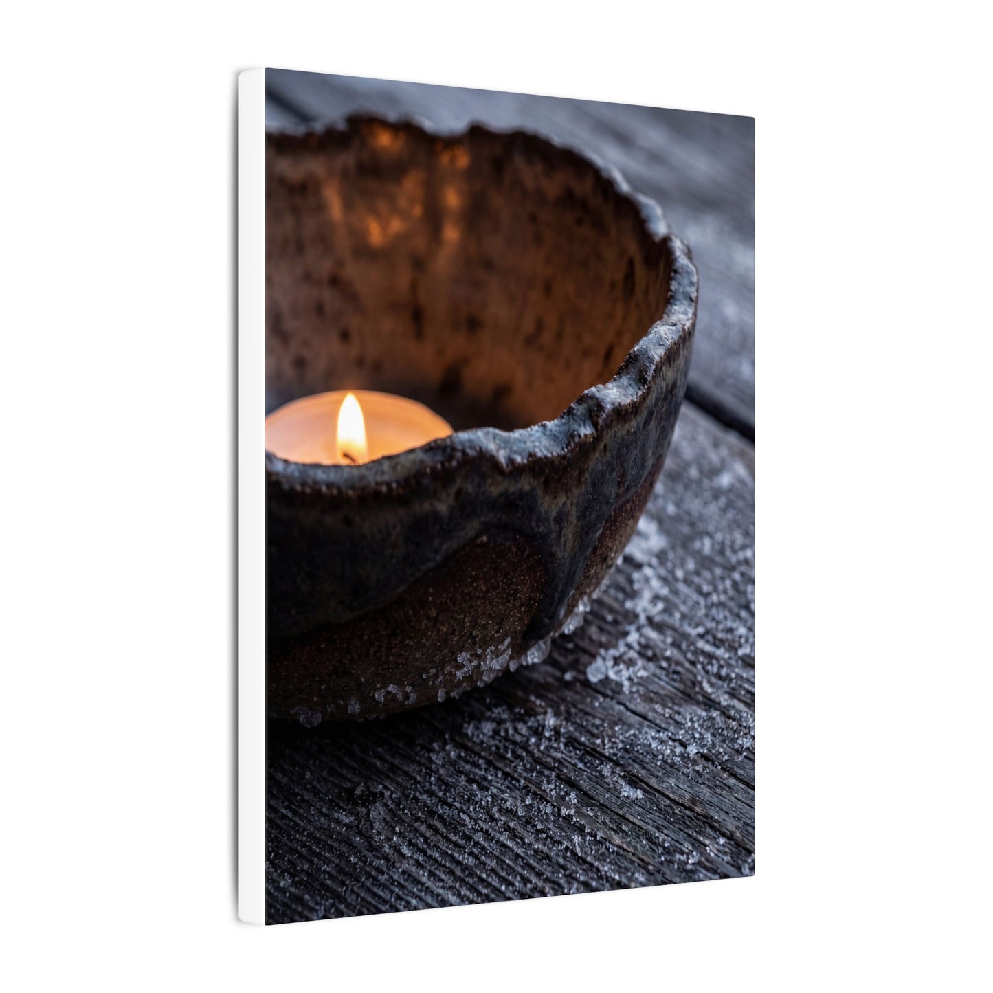 Atmospheric Ceramic Bowl Canvas Art - Moody Minimal Dark Japandi