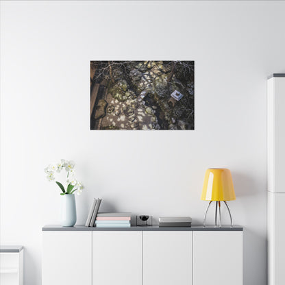 Moonlit Garden Japanese Pattern Canvas Art | Elegant Japandi Art