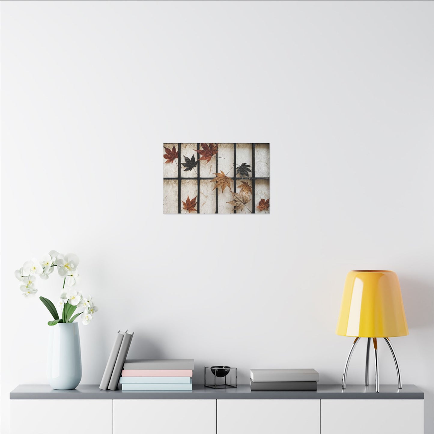 Japandi Shoji Screen in Overcast | Texture Canvas Art