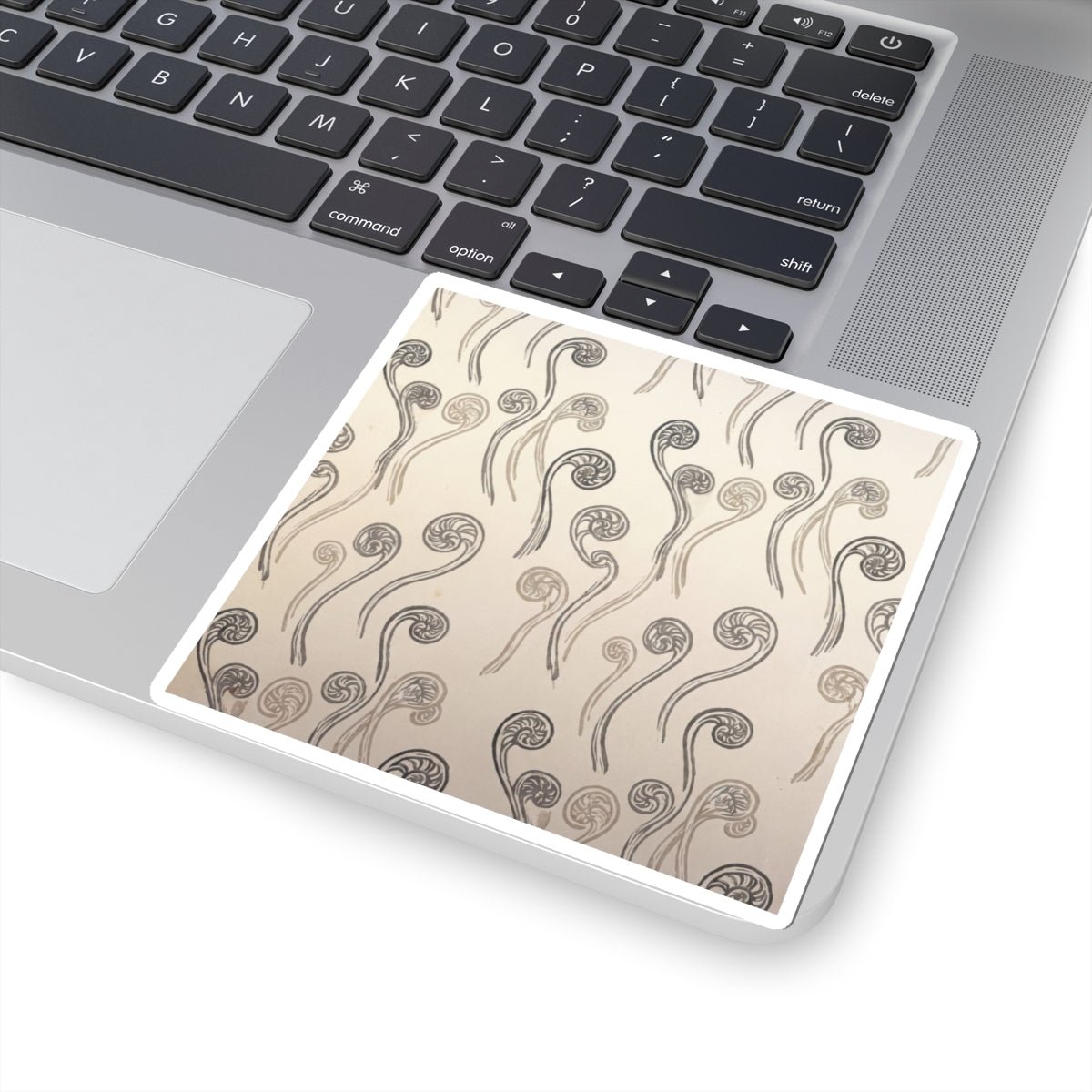 Summer Fern Unfurling Japanese Pattern Sticker | Neutral Decor
