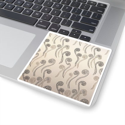 Summer Fern Unfurling Japanese Pattern Sticker | Neutral Decor