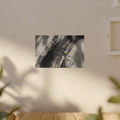 Ink Brushstroke Canvas Art | Spring Dark Japandi Moody Minimal Art