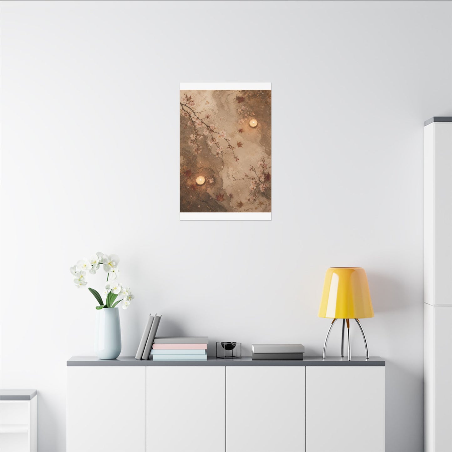 Cherry Blossom Canvas Art | Autumn Japandi Japanese Pattern Art