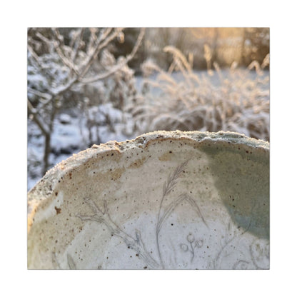 Ceramic Bowl Canvas Art | Winter Japandi Minimal Line Art