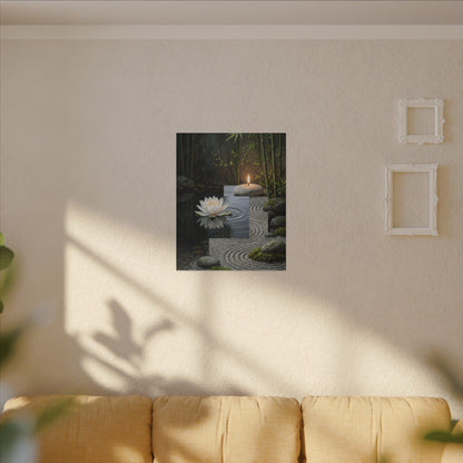 Candlelight Lotus Flower Canvas Art - Zen Kanso