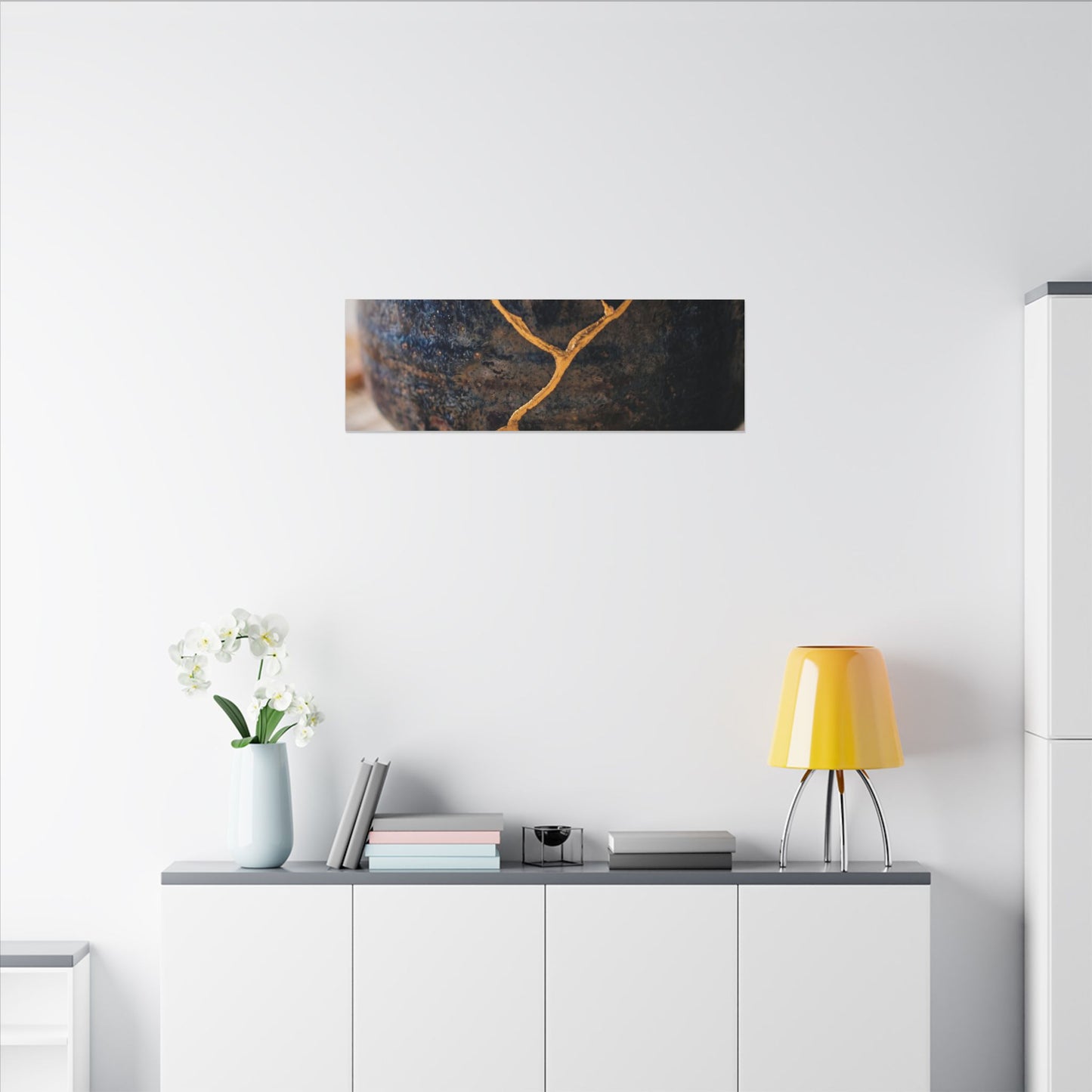 Tea Ceremony Autumn Canvas Art | Kintsugi Healing Design