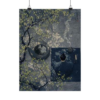 Incense Smoke Wall Art Print | Spring Zen Ukiyo E Inspired Art
