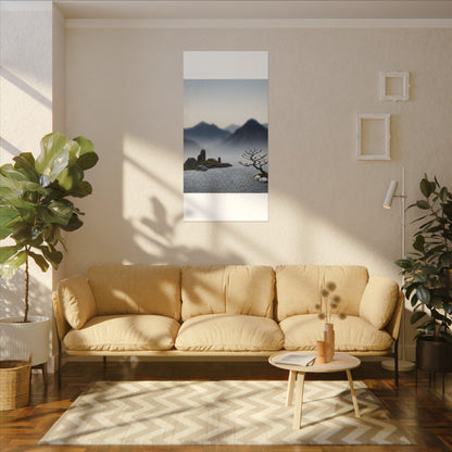 Mountain Mist Karesansui Canvas Art | Contemplative Zen Art