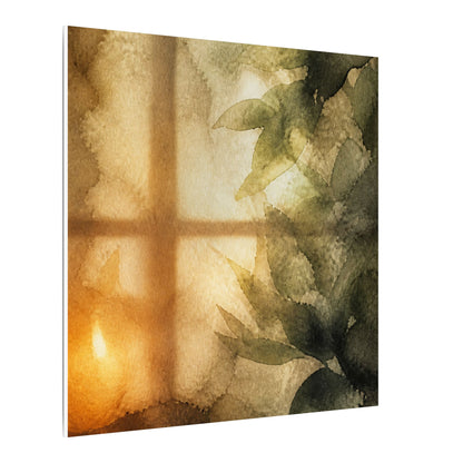 Cozy Shoji Screen Canvas Art - Watercolor Japandi