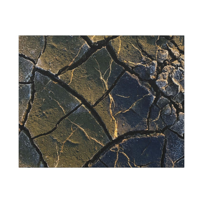 Winter Cracked Earth Moody Minimal Canvas Art | Atmospheric Decor Art Print