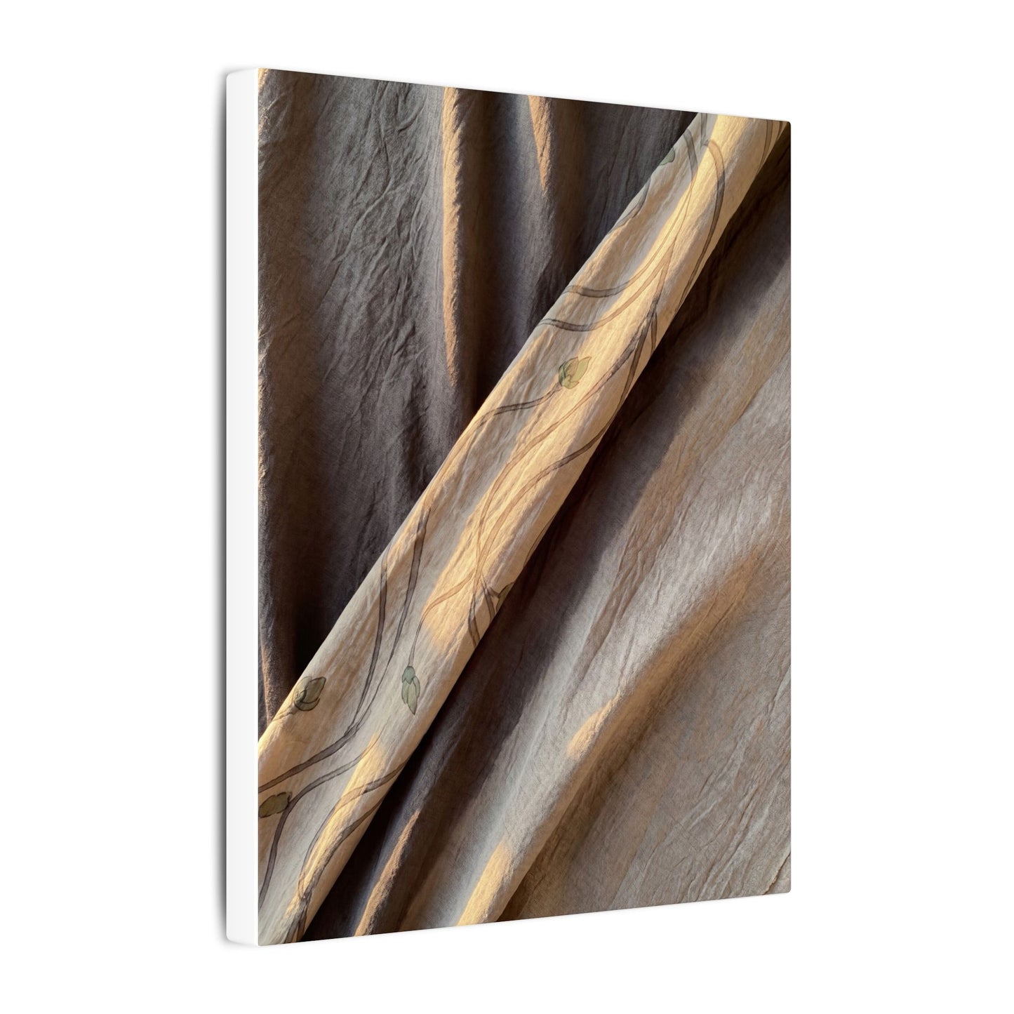 Warm Silk Drape Canvas Art - Japanese Pattern Japandi