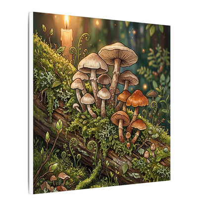 Spring Wild Mushrooms Herbarium Canvas Art | Rustic Decor