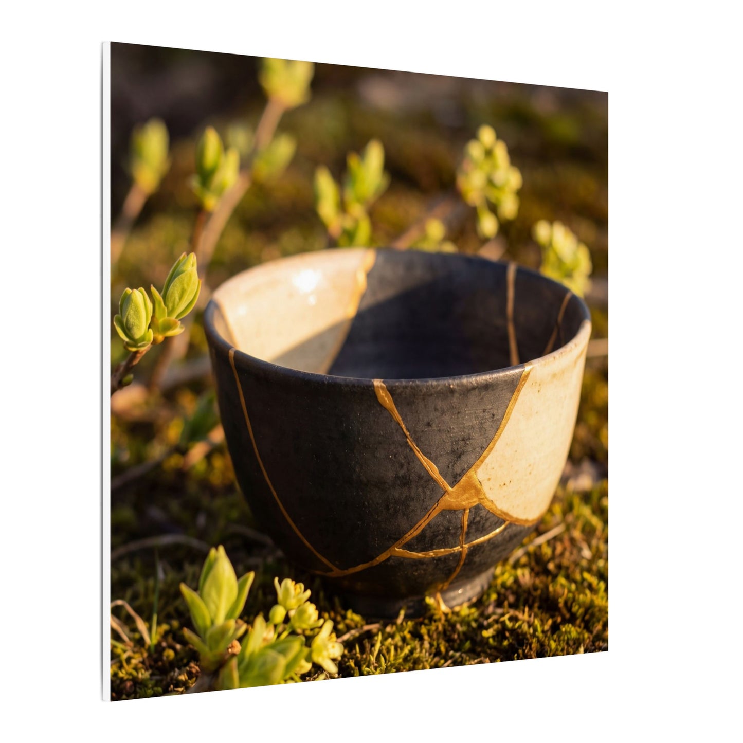 Seijaku Broken Pottery Canvas Art - Kintsugi Gold Repair