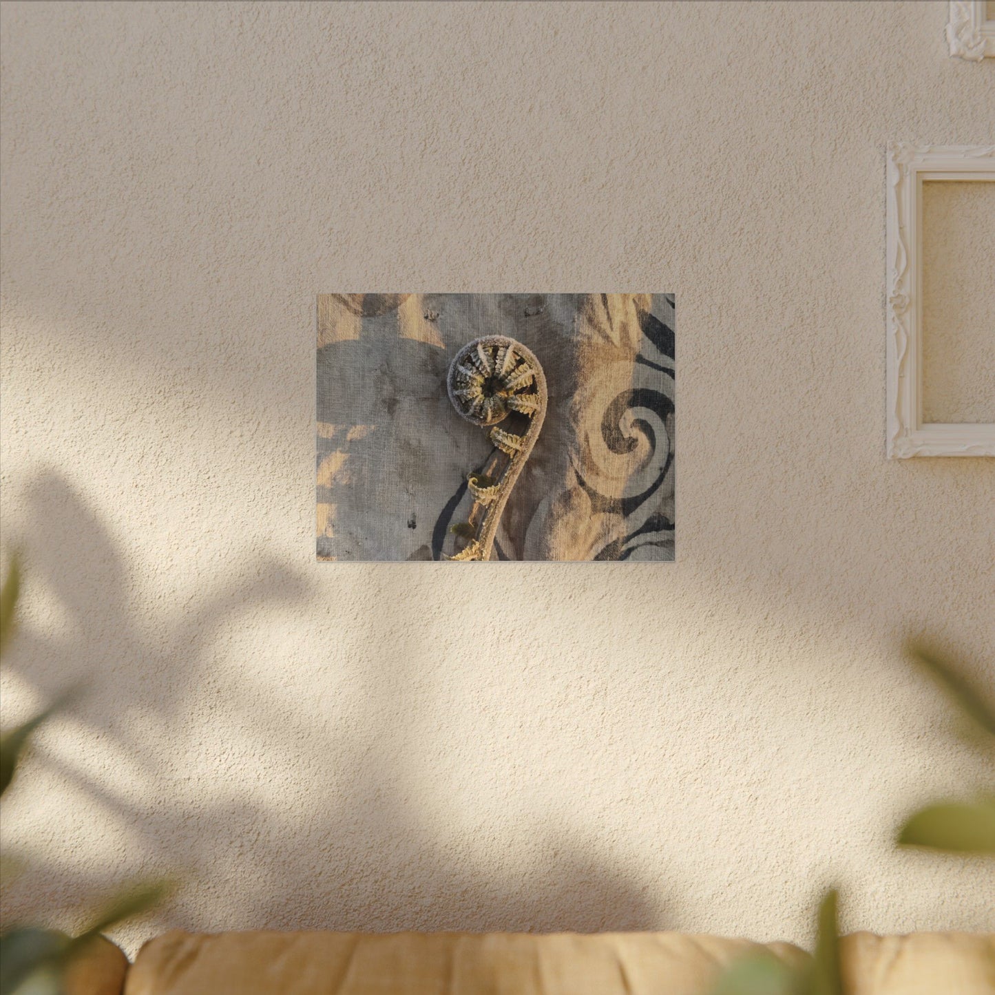 Fern Unfurling Canvas Art | Winter Japandi Japanese Pattern Art