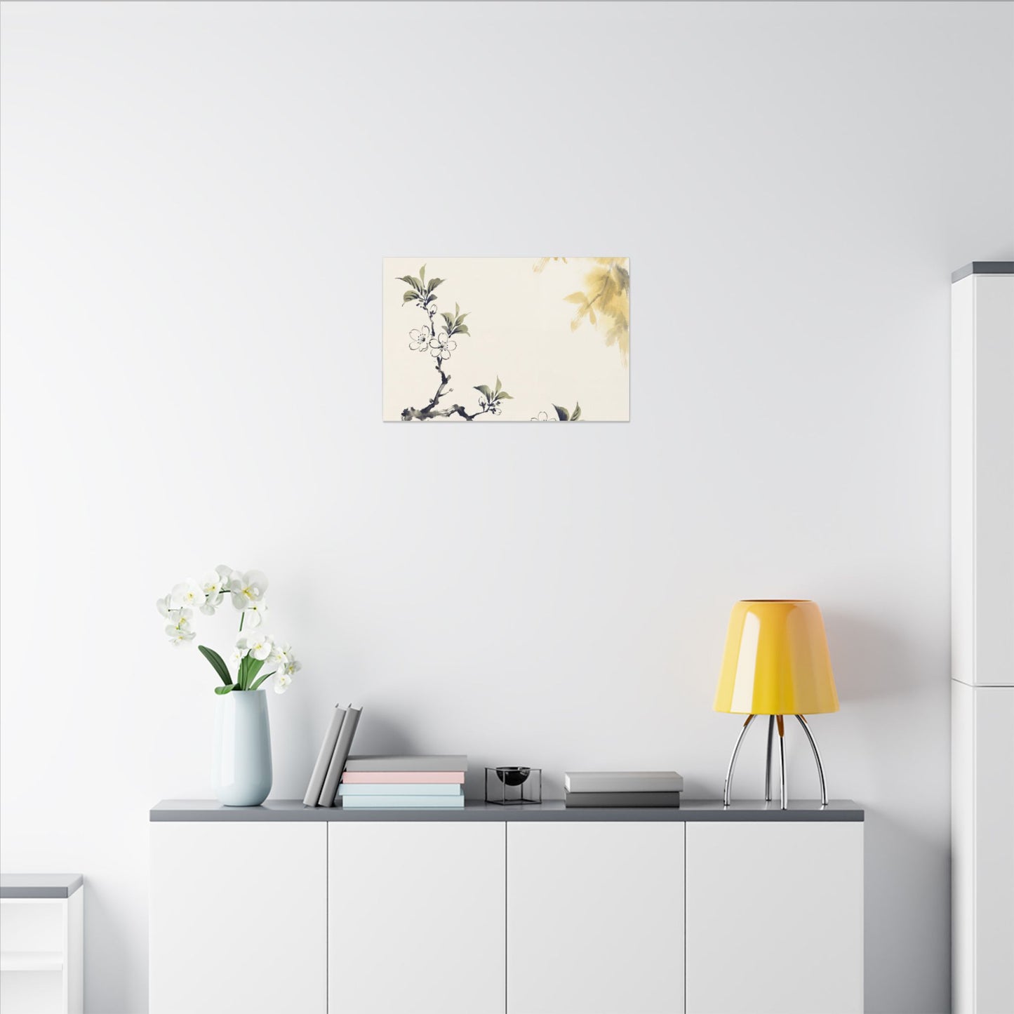 Kanso Cherry Blossom Canvas Art - Zen Sumi E