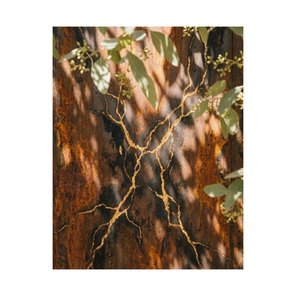 Rust Patina Gold Vein Wall Art Print | Artful Kintsugi Art