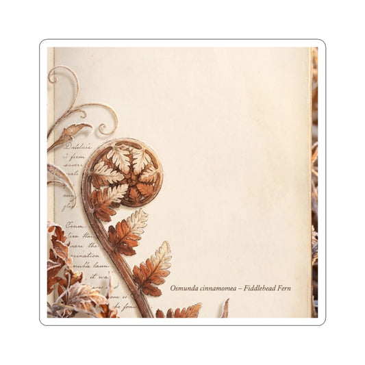 Fern Unfurling Herbarium Sticker | Earthy Cottagecore Art Art Print