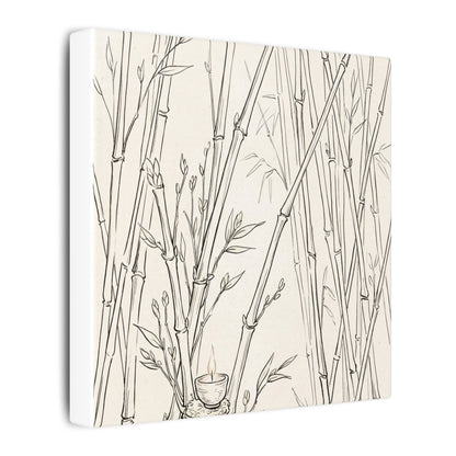 Candlelight Bamboo Grove Canvas Art - Japandi Fukinsei