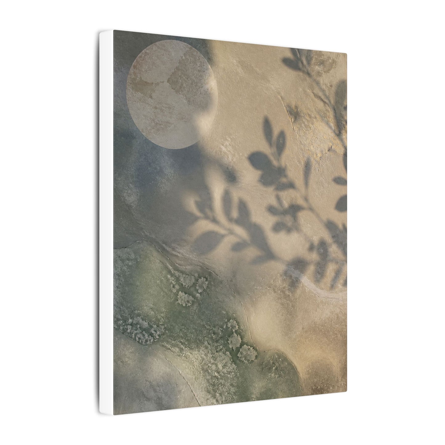 Japandi Shadow Play in Moonlight | Texture Canvas Art