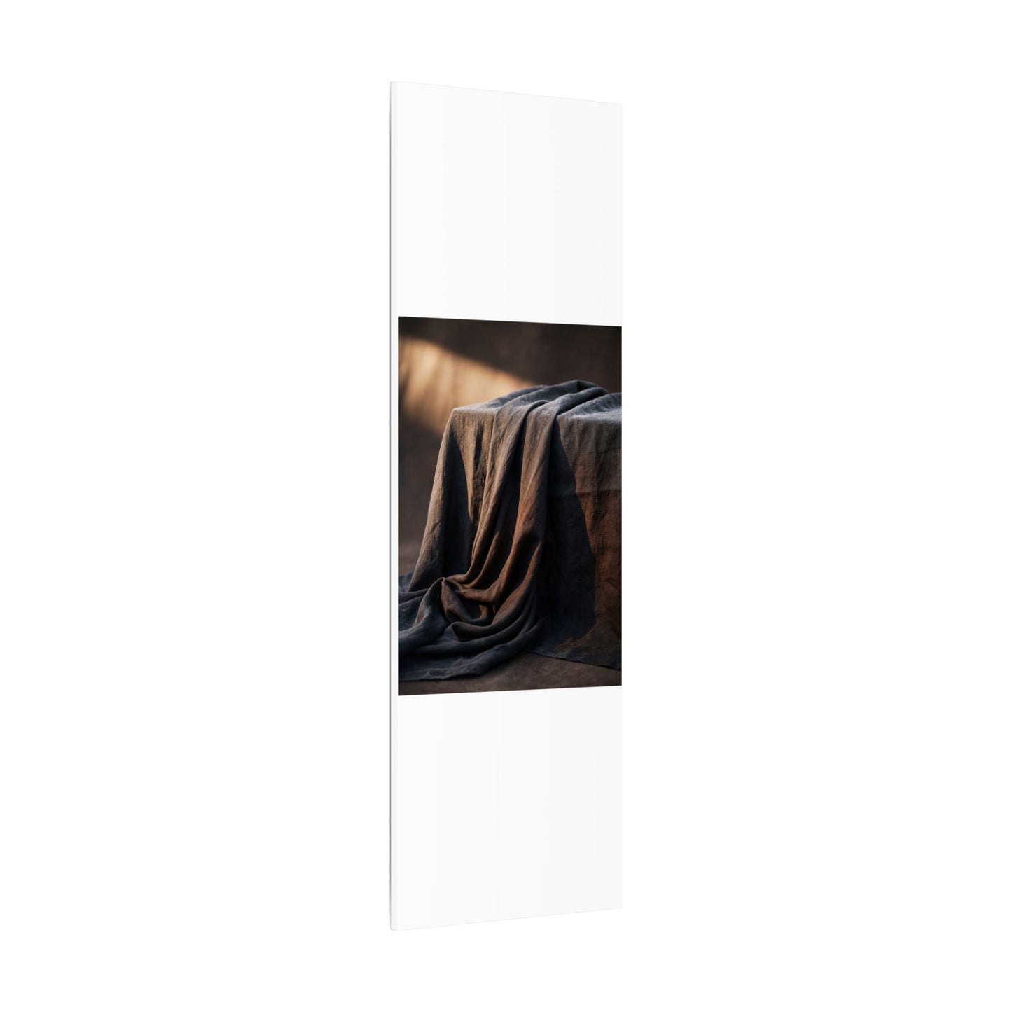 Silk Drape Canvas Art | Winter Dark Japandi Shadow Zen Art
