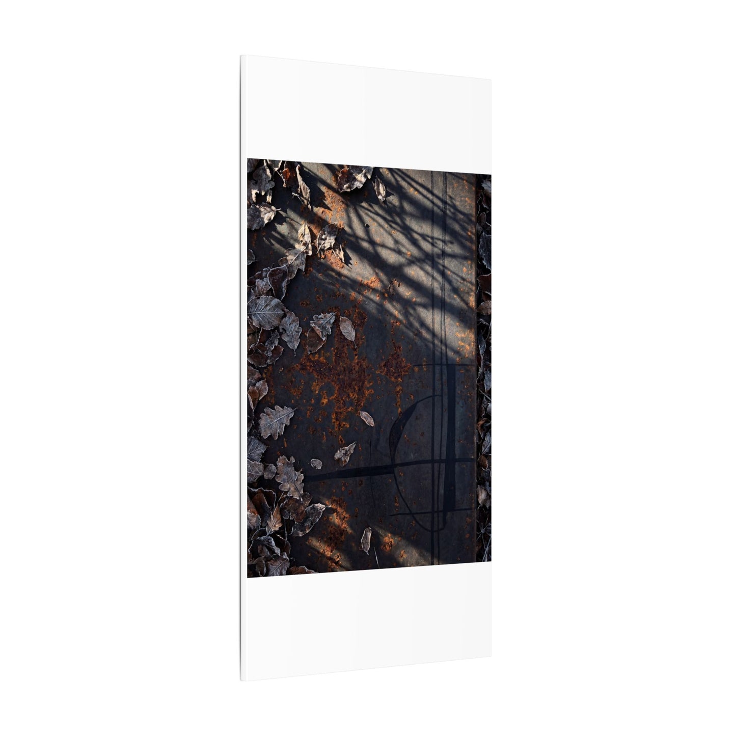 Shibui Rust Patina Canvas Art - Dark Japandi Charcoal Ink