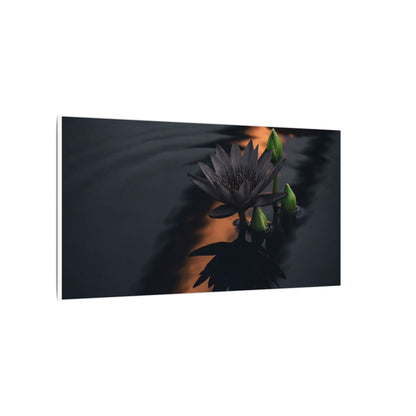 Seijaku Lotus Flower Canvas Art - Dark Japandi Shadow Zen