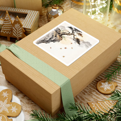 Zen Pine Tree in Golden Hour | Sumi E Sticker