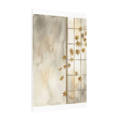 Warm Shoji Screen Canvas Art - Watercolor Japandi